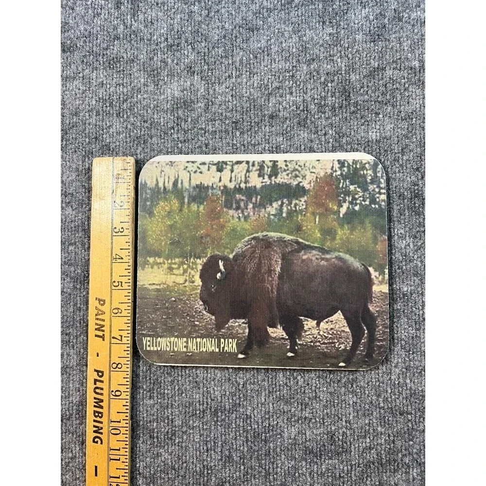 Vintage Yellowstone National Park Mouse Pad with Bison